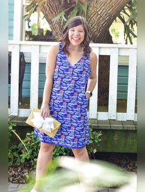 Stewart Simmons Reversible Tailgate Dress Blue Gators Sleveless Women's Sz L